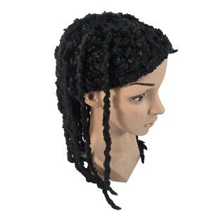 Vintage Style Wig Hairpiece Hat Black Dreadlocks Locs Dreads Reggae Boho Italy